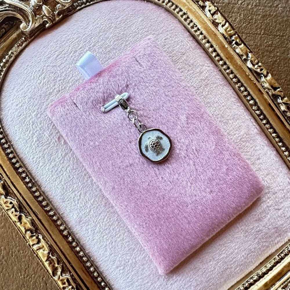 Sea Turtle Charm Pendant Stainless Steel With Lobster Claw Clasp & White Epoxy - Picture 8 of 12